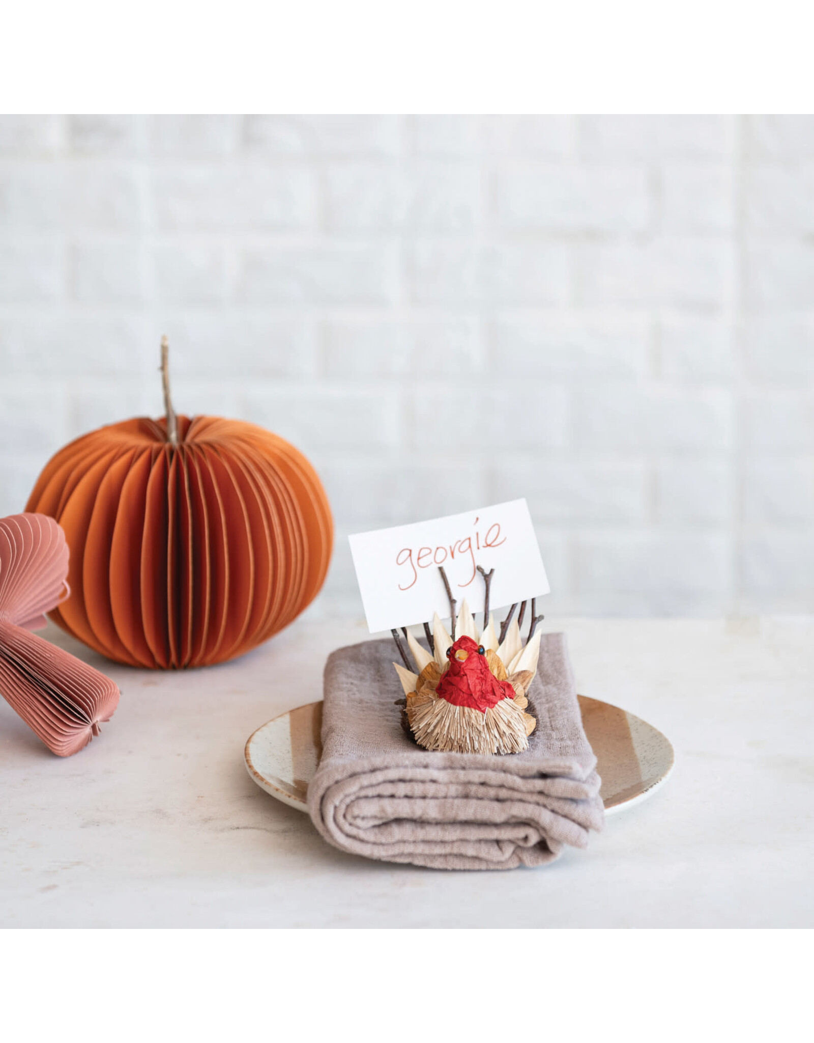 3-1/4"L x 3"H Foam Turkey w 12 Place Card Holders