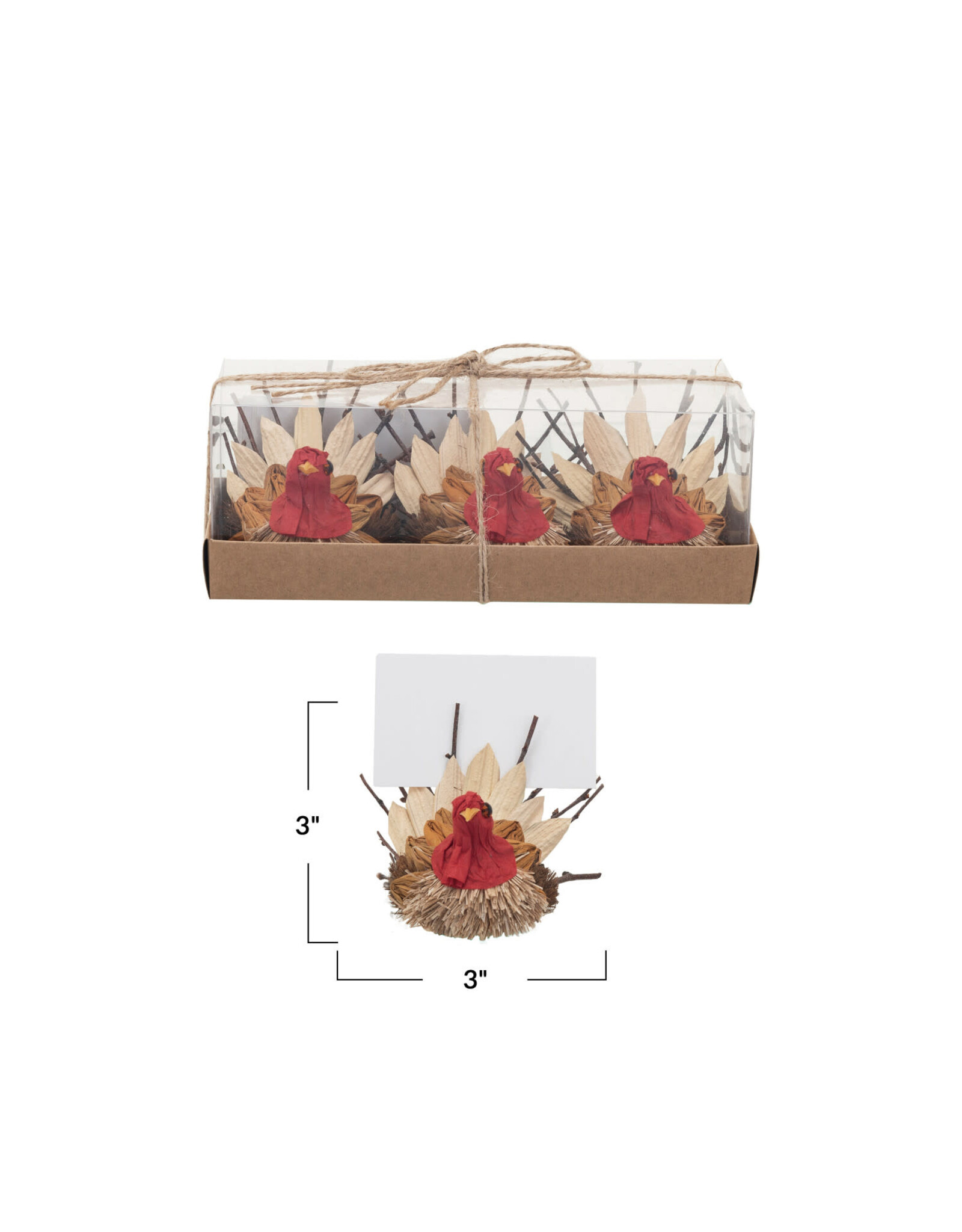 3-1/4"L x 3"H Foam Turkey w 12 Place Card Holders