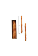 S/2 10"H Pumpkin Taper Candle, Orange Color, Boxed