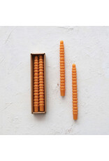 S/2 10"H Pumpkin Taper Candle, Orange Color, Boxed