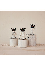 4"L x 4-3/4"H Fabric&Wool Felt Yoga Cat,Mummy Costume,3 Asst