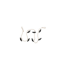 72"L Mango Wood & Jute Rope Bats Garland, Black