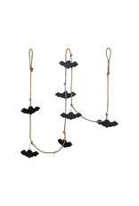 72"L Mango Wood & Jute Rope Bats Garland, Black