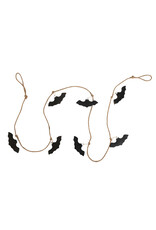 72"L Mango Wood & Jute Rope Bats Garland, Black