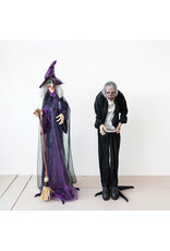 49-1/4"L x 5"W x 72"H Fabric & Plastic Witch w Lights & Sound