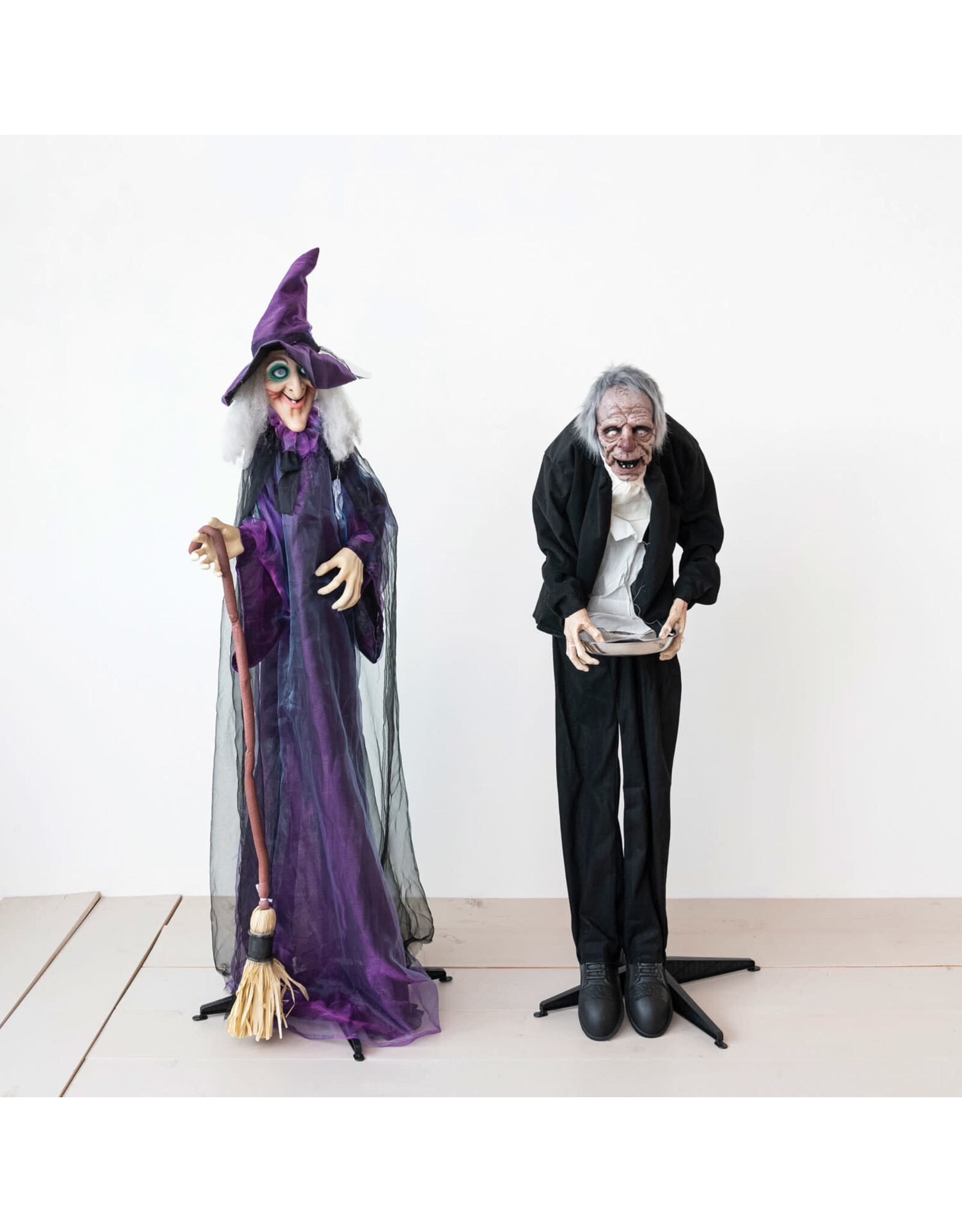 49-1/4"L x 5"W x 72"H Fabric & Plastic Witch w Lights & Sound