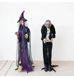49-1/4"L x 5"W x 72"H Fabric & Plastic Witch w Lights & Sound
