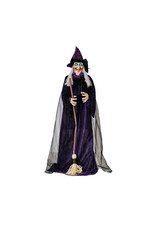 49-1/4"L x 5"W x 72"H Fabric & Plastic Witch w Lights & Sound