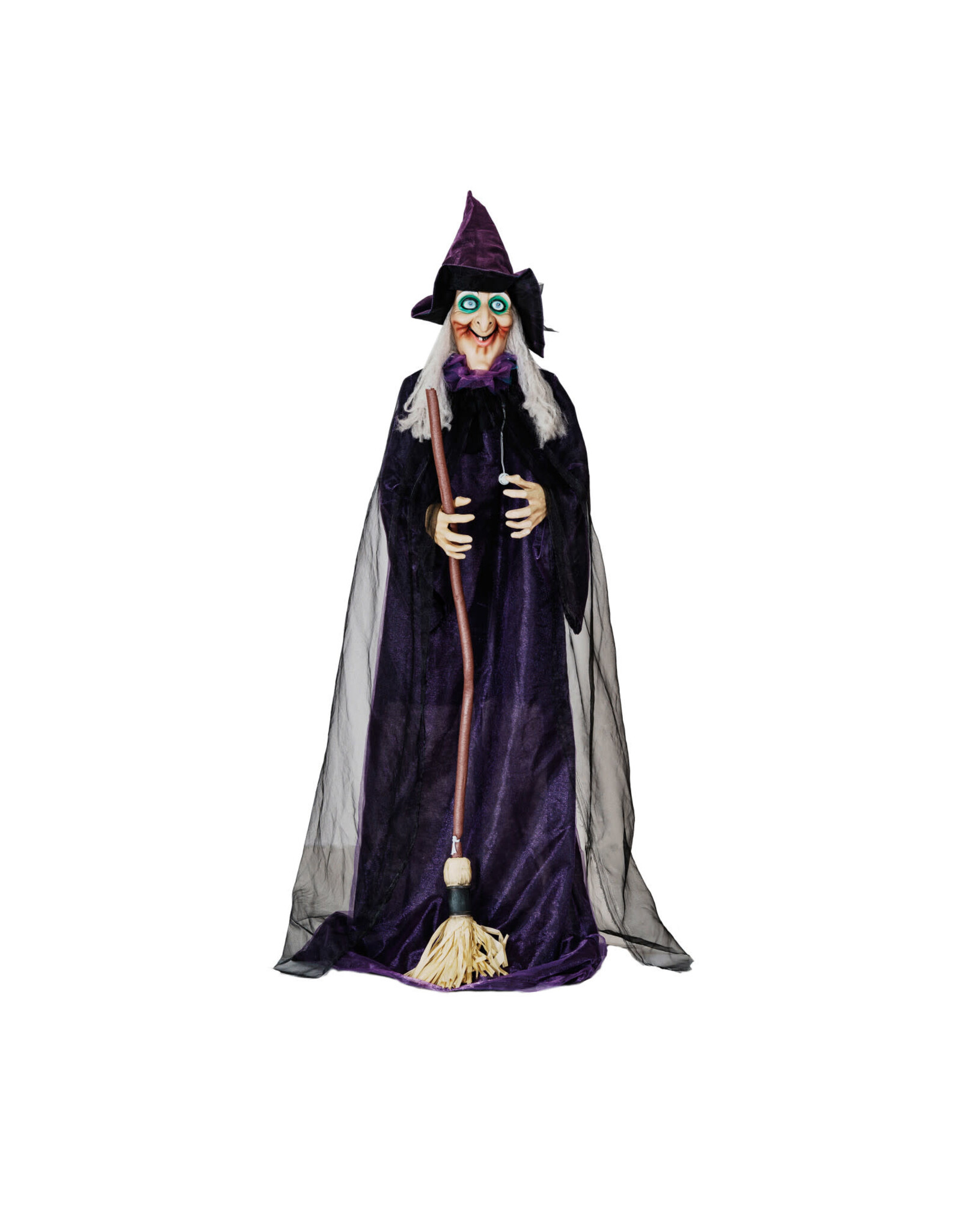49-1/4"L x 5"W x 72"H Fabric & Plastic Witch w Lights & Sound