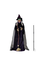 49-1/4"L x 5"W x 72"H Fabric & Plastic Witch w Lights & Sound