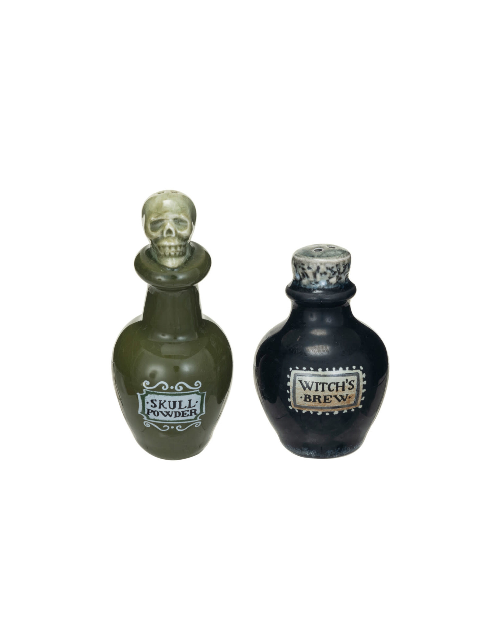 S/2 1-3/4" Round x 4"H Stoneware Potion S & P Shakers