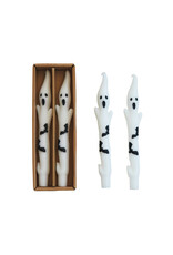 S/2 10"H Ghost Taper Candle, White, Boxed