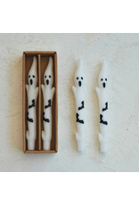 S/2 10"H Ghost Taper Candle, White, Boxed