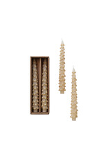 S/2 10"H Unscented Tree Shaped Tapers, Cream Color