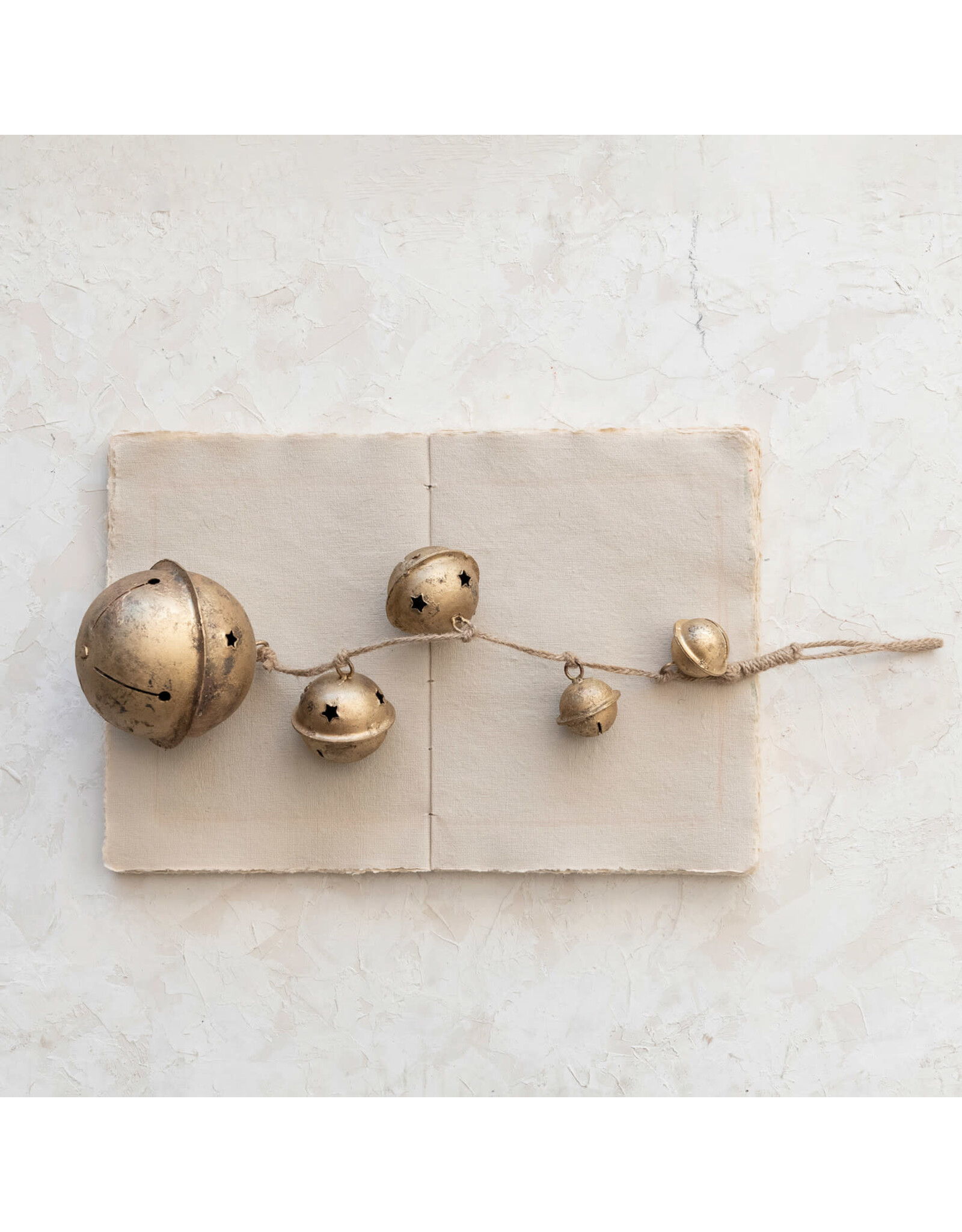 4" Round x 16"H Metal Ball Cluster Hanging, Antique Gold