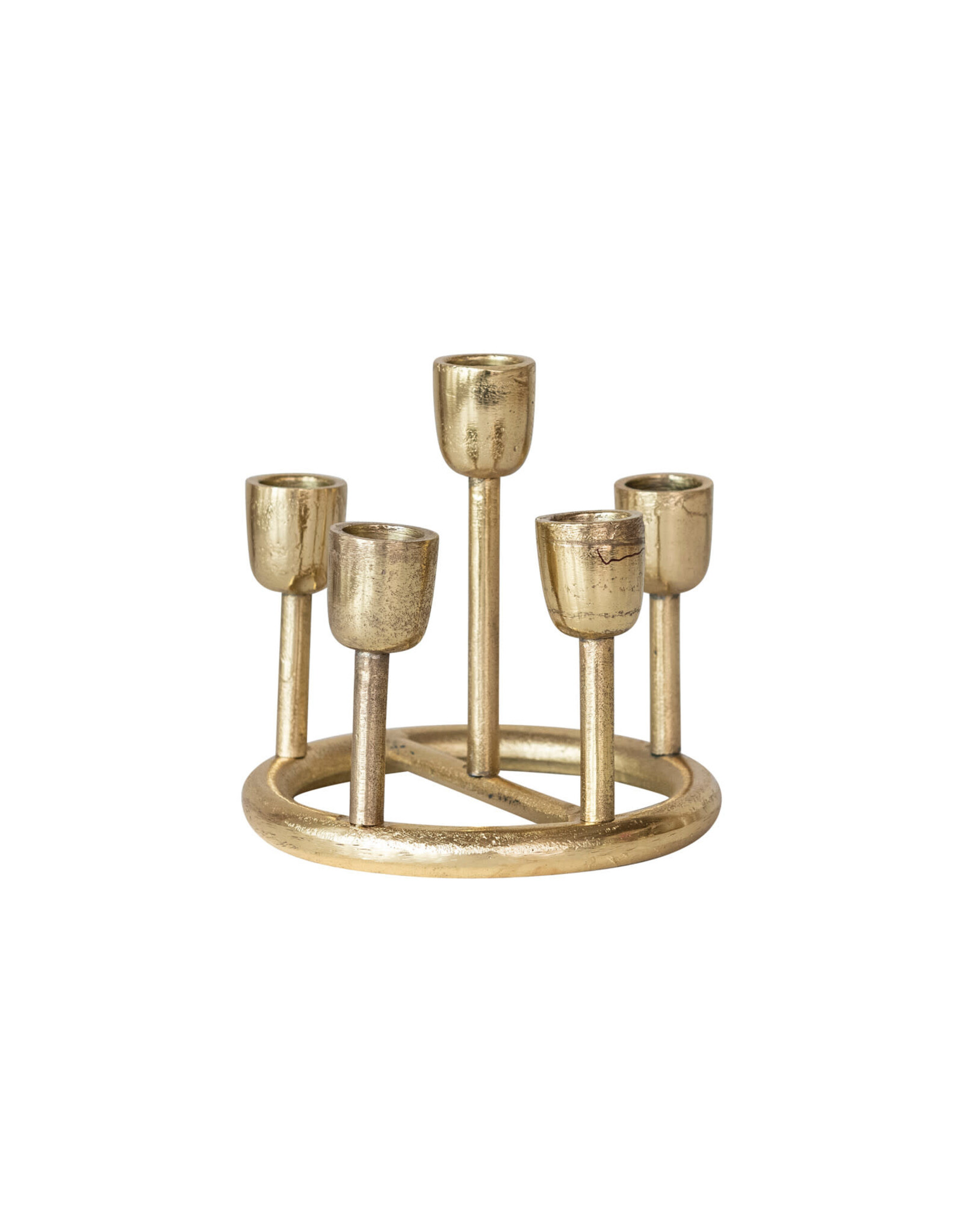 6"R x 5-1/4"H Aluminum Advent Taper Holder, Gold Finish