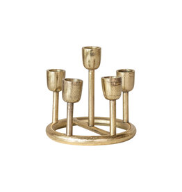 6"R x 5-1/4"H Aluminum Advent Taper Holder, Gold Finish
