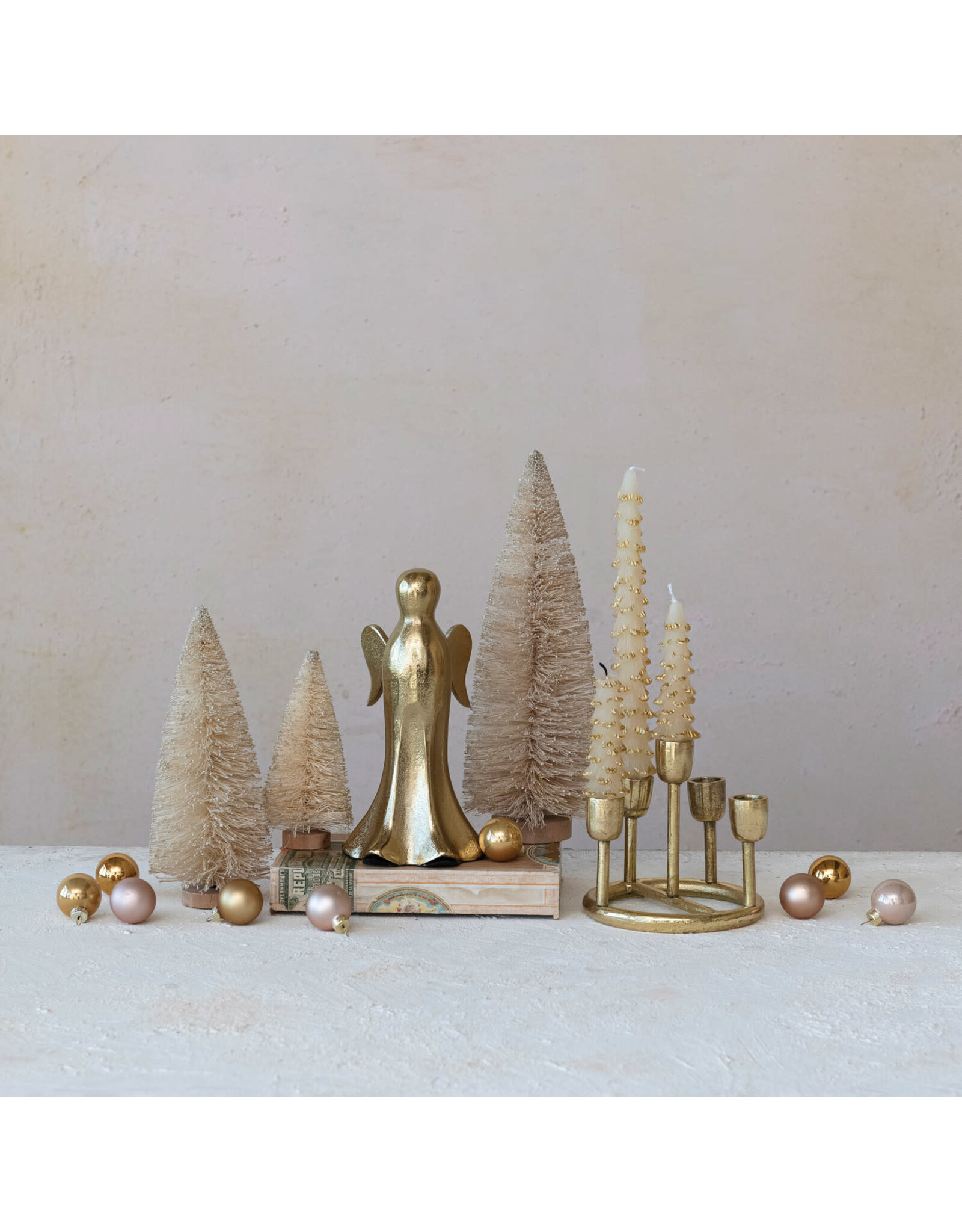 6"R x 5-1/4"H Aluminum Advent Taper Holder, Gold Finish