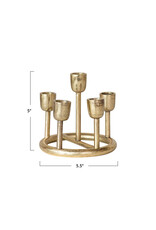 6"R x 5-1/4"H Aluminum Advent Taper Holder, Gold Finish