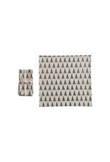 S/4 18"Sq Cotton Printed Napkins w Christmas Tree