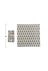 S/4 18"Sq Cotton Printed Napkins w Christmas Tree