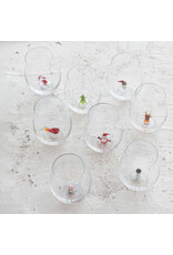 3-1/2" Round x 4-3/4"H Stemless Wine Glass, 8 Asst