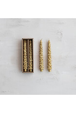 S/2 10"H Tree Tapers Candles Gold, Tall
