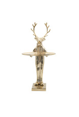 10"L x 20"H Cast Aluminum Reindeer Tray, Gold Finish