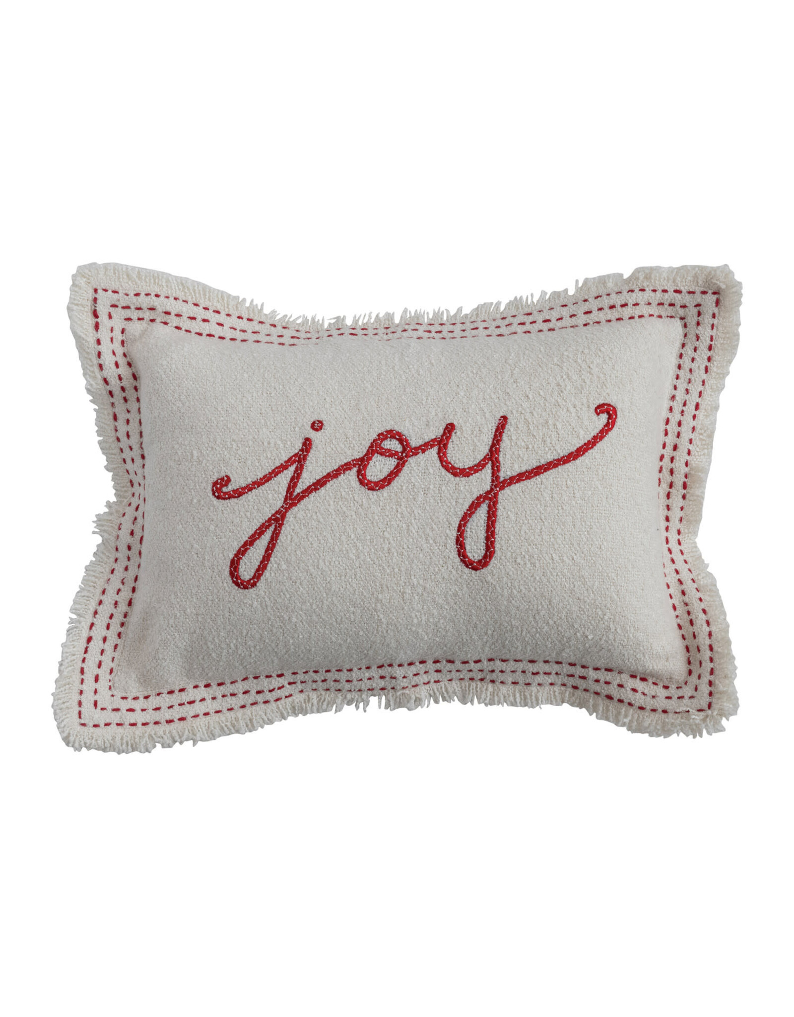 18"L x 12"H Woven Cotton Blend Lumbar Pillow,"Joy"