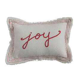 18"L x 12"H Woven Cotton Blend Lumbar Pillow,"Joy"