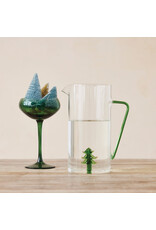 4-1/2"Lx 8"H 3 Quart Glass Pitcher w Tree Inside & Handle