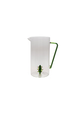 4-1/2"Lx 8"H 3 Quart Glass Pitcher w Tree Inside & Handle