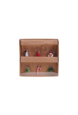 S/6 1"L Glass Wine Glass Charms, Multi Color