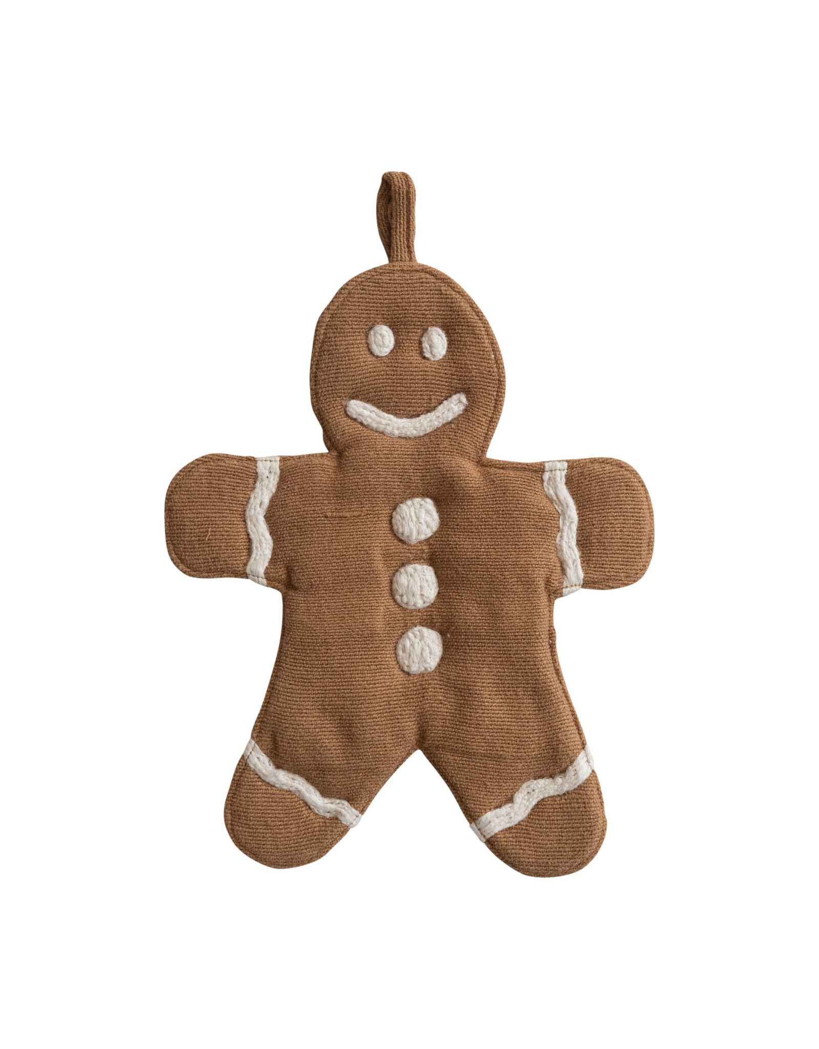 10"Lx8"W WovenCotton PotHolder Gingerbread Cookie Shaped