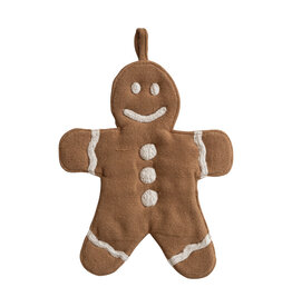 10"Lx8"W WovenCotton PotHolder Gingerbread Cookie Shaped