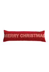 36"Lx10"H Cotton Velvet Lumbar Pillow,"MERRY CHRISTMAS"