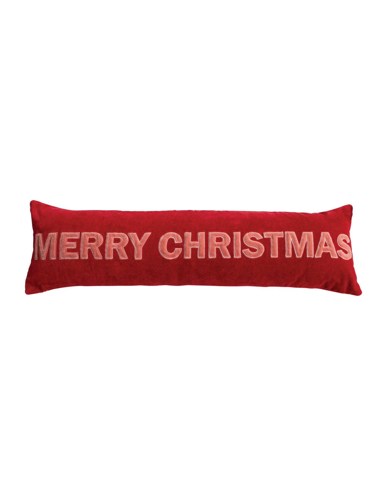 36"Lx10"H Cotton Velvet Lumbar Pillow,"MERRY CHRISTMAS"