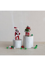 4-1/4"H Wool Felt Santa/Elf Mouse Ornament, 2 Asst