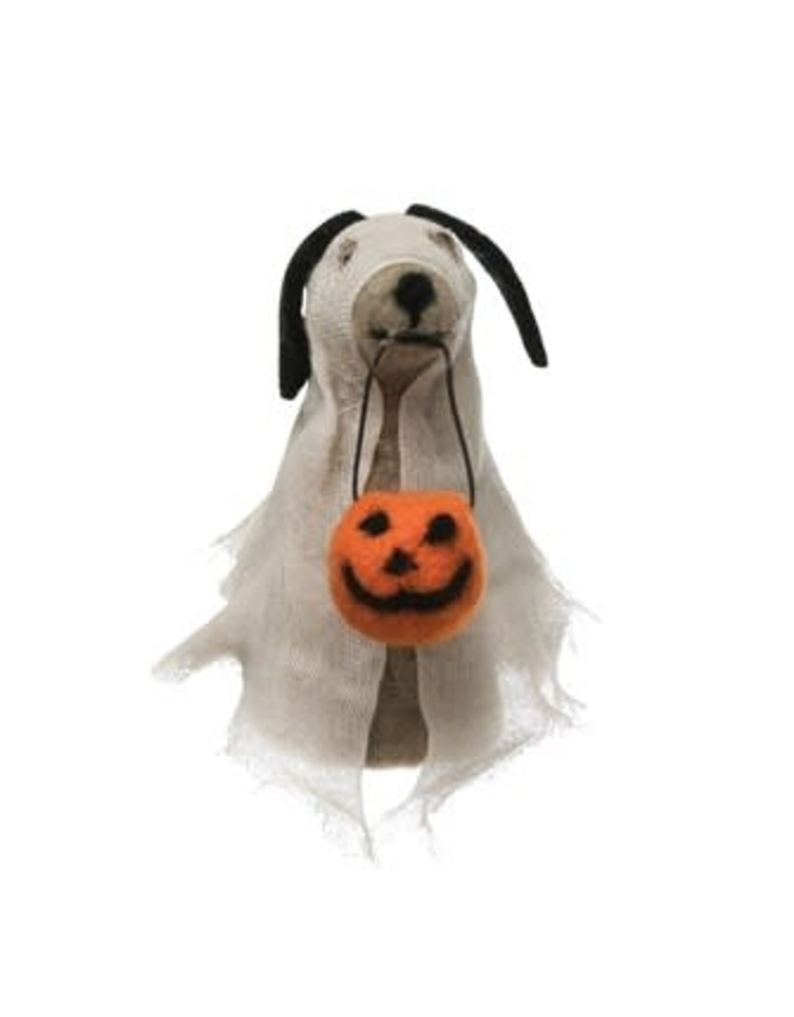 HX1802 Wool Felt Dog in Ghost Costume