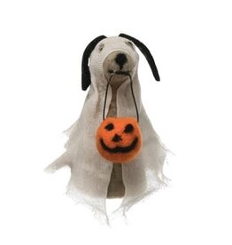 HX1802 Wool Felt Dog in Ghost Costume