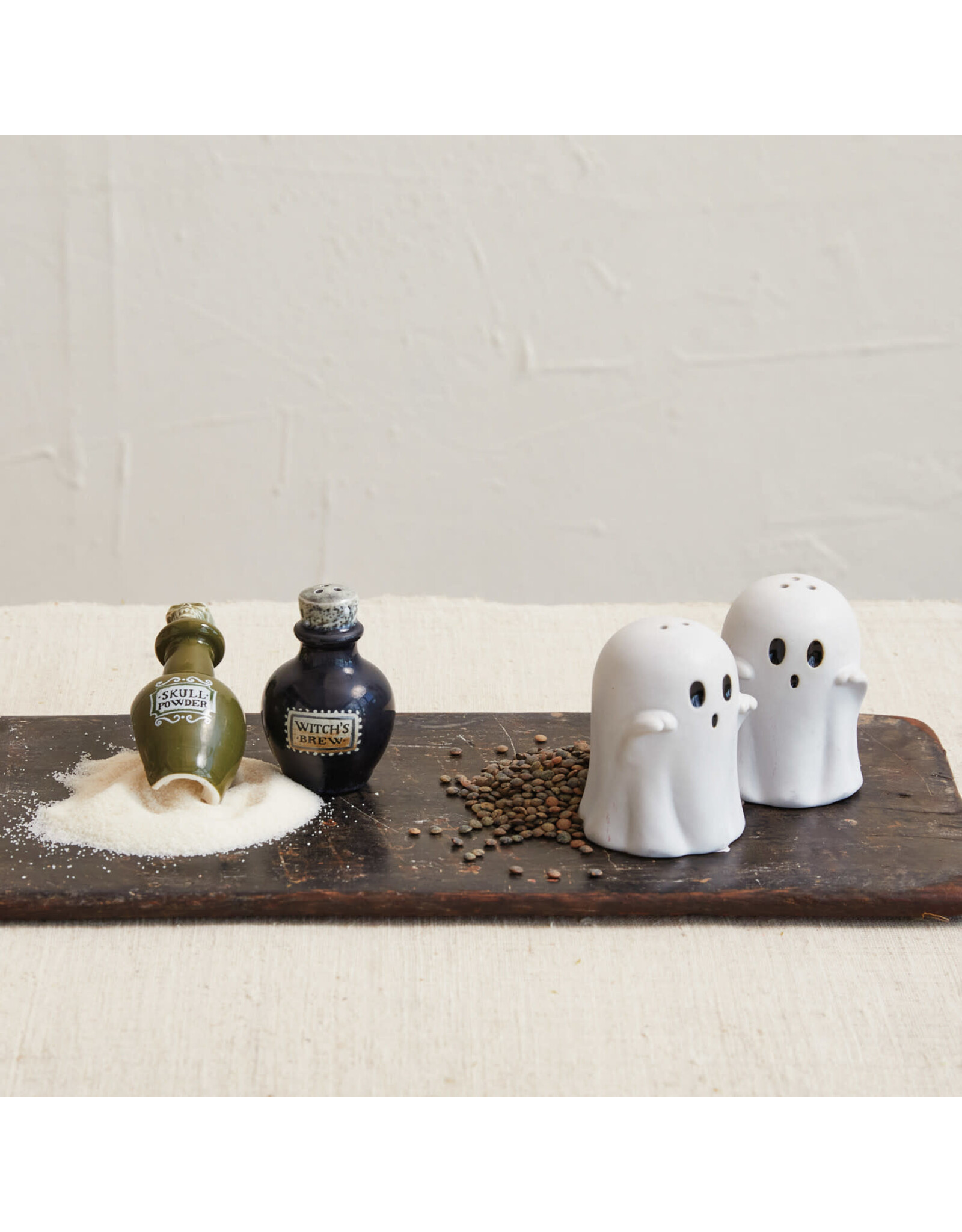 Stoneware Ghost Shaped Salt & Pepper Shakers, Set/2  hx1895