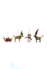 2-3/4"H - 5-3/4"H Wool Felt Dog in Holiday Outfit Ornament, 4 Styles EACH XS1567A