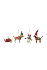 2-3/4"H - 5-3/4"H Wool Felt Dog in Holiday Outfit Ornament, 4 Styles EACH XS1567A