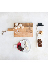 Marble Snowman Shaped Cheese/Cutting Board, White & Black XS5028
