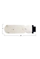 Marble Snowman Shaped Cheese/Cutting Board, White & Black XS5028