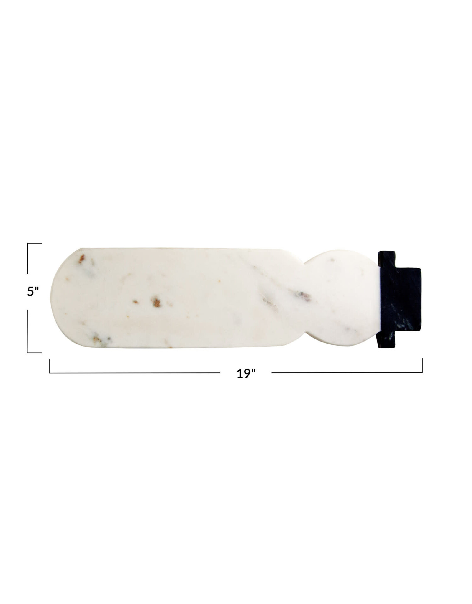 Marble Snowman Shaped Cheese/Cutting Board, White & Black XS5028