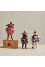 5.5" Wool Felt Mouse w/ Faux Fur Sweater, 3 Styles,  Each  XS6636A