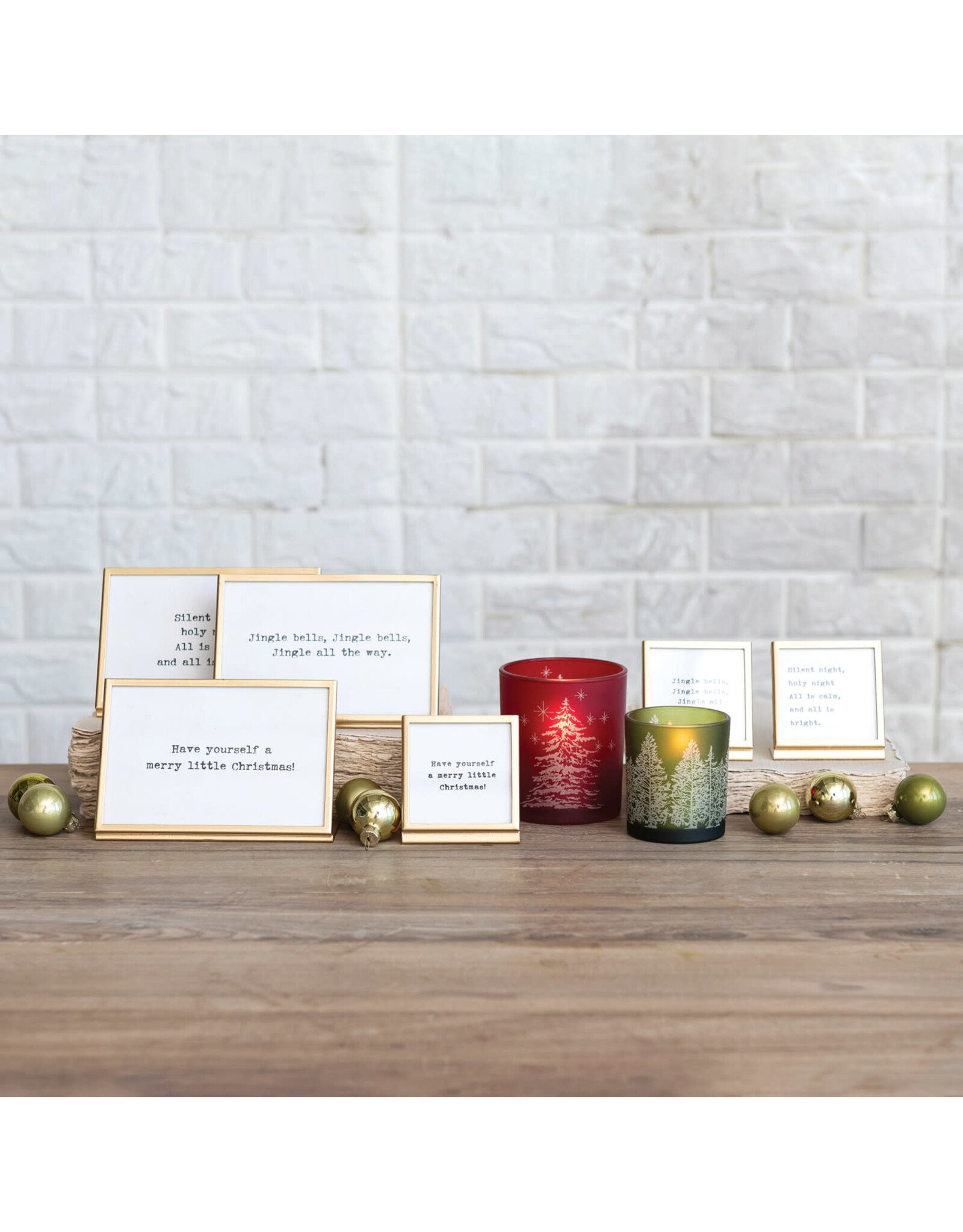 Metal & Glass Frame w/ Easel & Saying, Gold Finish, 3 Styles (Holds 4" x 6" Photo) XS6697A