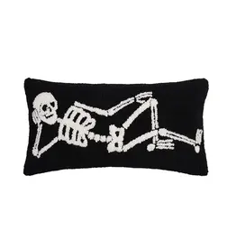 Relaxed Sketleton Hooked Pillow