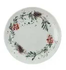 Stoneware Plate w/ Seasonal Botanicals XS5942